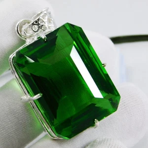 141.70 Ct Natural Green Tsavorite Garnet Emerald Cut Certified Loose Gemstone - Picture 1 of 8