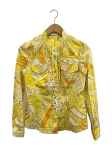 Camisa de algodón manga larga Emilio Pucci amarilla patrón integral talla 38 - Imagen 1 de 7