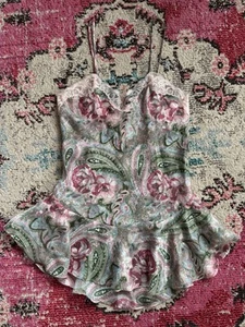 Lencería Top De Colección Años 90 Victoria’s Secret Talla S Etiqueta Dorada Floral Transparente Cachemira HN - Imagen 1 de 16