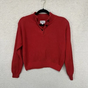 VTG Westbound Ribbed Sweater Women’s M Red Cropped 80s 90s - Picture 1 of 10