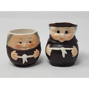 Vintage Goebel Friar Tuck Monk Creamer Sugar Bowls Set Germany(Read Description) - Picture 1 of 9