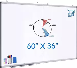 White Board Dry Erase 60 x 36, Large Magnetic Whiteboard 5' X 3' Dry Erase - Picture 1 of 1