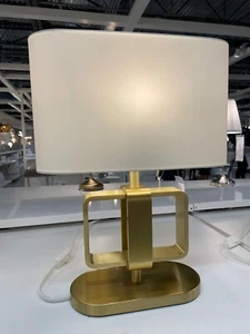 Ikea UPPVIND Table lamp, brass plated/white 19 " - NEW - Picture 1 of 3