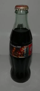 1995 COCA COLA SANTA CHRISTMAS BOTTLE UNOPENED FIREPLACE - Picture 1 of 3