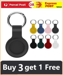 For Apple AirTag Pet Location Tracker Metal Ring Silicone Protective Case Cover - Picture 1 of 21