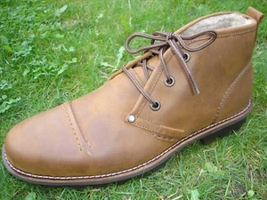 Clarks Rapple Fall MIXED WOOL-LINED EBONY WAXED LEATHER Boot Men UK-10.5 G 45 M - Picture 1 of 7