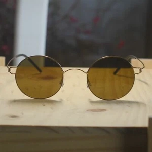 Runde Titan Braun Sonnenbrille Herren John Lennon Gold Brille Braun Brille - Bild 1 von 4