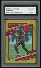 TOM BRADY 2021 PANINI DONRUSS 1ST GRADED 10 HOLO GOLD PRESS PROOF PREMIUM CARD 