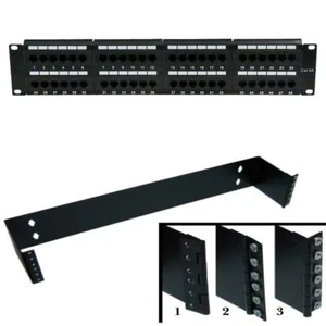 2U Networking Rackmount 48 port Cat6a Patch Panel, 110 Type 2U Bracket Included - Picture 1 of 3