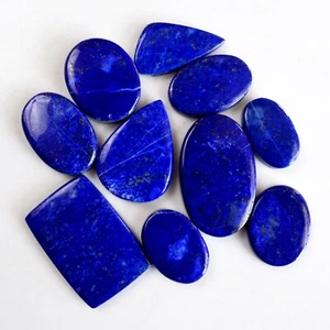 10Pcs 369Cts Natural Blue Lapis Lazuli Cabochon Gemstone Lot 21x13-37x37mm#14090 - Picture 1 of 8