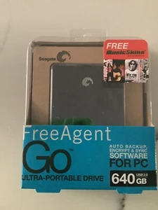 Seagate FreeAgent 640GB GoFlex Ultra-Portable External Hard Drive Black - NEW - Picture 1 of 5