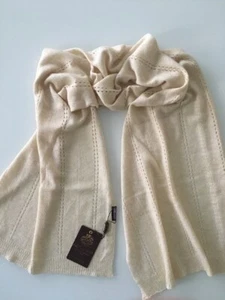 100% Schaf Wolle Damen Unisex Schal Strickschal Halstuch Weich Beige Dünn NEU - Bild 1 von 6