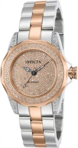 Invicta 14523 Women's Swiss Rose Gold Diamond Paved Dial Watch - Picture 1 of 2