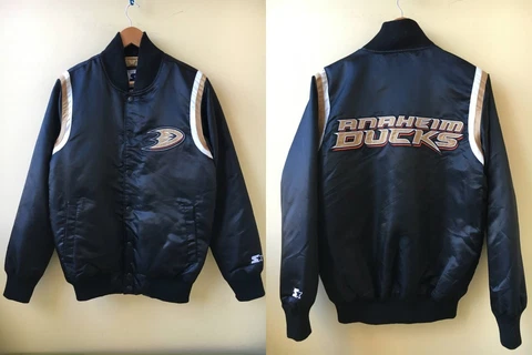 Anaheim Ducks NHL Starter hockey captain satin jacket. Size S, M Cover