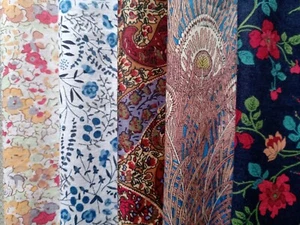 5 pieces of Liberty Tana Lawn cotton quilting Scrap Pack Size 14 x 19 cm - Picture 1 of 6