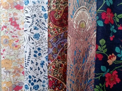 5 pieces of Liberty Tana Lawn cotton quilting Scrap Pack  Size 14 x 19 cm - Image 1 of 4