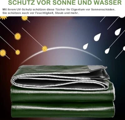 Abdeckplane Bootsplane Grillabdeckung LKW Plane wasserdicht mit Ösen Gewebeplane - Bild 1 von 4