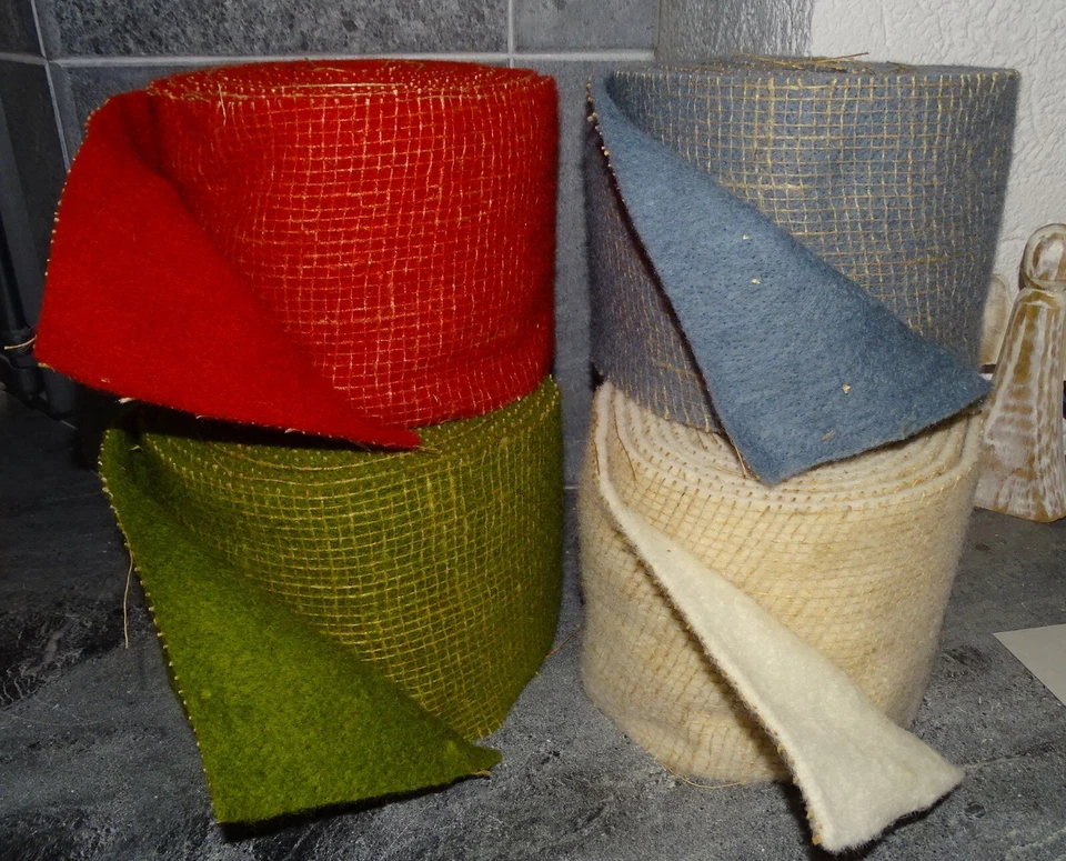 1m Topfband"Gitti"mit Jutegewebe"Filzband*b=15*Ausw*SchafWolle-Filz*Dekoband DIY - Bild 1 von 1