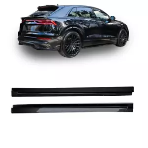 Audi Q8 S-Line (2018+) Gloss Black Side Skirt Splitters (2-Piece Set) - Picture 1 of 7