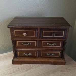 VINTAGE 4 DRAWER JEWELRY MUSIC BOX; MADE IN JAPAN - Picture 1 of 15