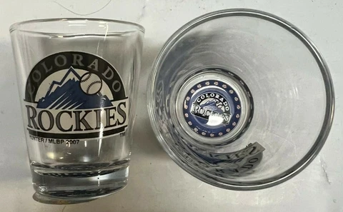 Colorado Rockies MLB Bottoms Up 2oz Shot Glass Set of 2 Cover