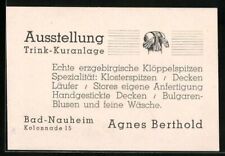Karta przedstawicieli Bad Nauheim, Agnes Berthold, prawdziwe rudawskie koronki klasztorne 