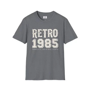 Retro 1985 Unisex Softstyle T-Shirt Vintage Birthday Tee Fun Casual gift - Picture 1 of 25