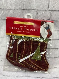 Christmas Tree Utensil Holders Set Of 4 Holiday Decor Bed Bath & Beyond (H11) - Foto 1 di 4