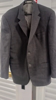 Andrew Fezza Jacket Mens 43R Sport Blazer Coat Gray Charcoal Two Button - Image 1 of 4