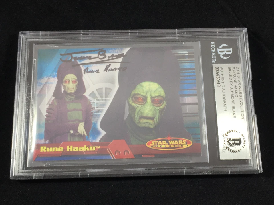 Jerome Blake "RUNE HAAKO" Topps STAR WARS Signed Auto Rookie Card RC BECKETT BAS - Image 1 of 1