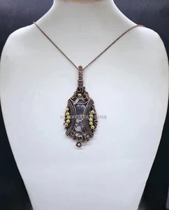 Jasper Pendant Copper Wire Wrapped Gemstone Pendant Amazing Gift Jewelry - Picture 1 of 6