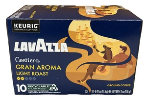LavAzza Costiera Gran Aroma Light Roast Coffee Keurig 10 ct K Cups 4.1 oz - Picture 1 of 1