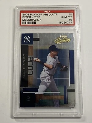 2003 Playoff Absolute Derek Jeter #5 Memorabilia Yankees Salón de la fama PSA 10 gemas como nuevo Foto 1 de 2