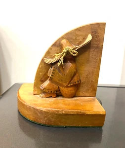 Vintage Burl Wood Abstract Sculpture Hand Carved painted ART Decor Home 4.5"x3.5 - Picture 1 of 9