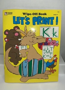 Vintage 1980 Trend Enterprises Wipe-Off Book LET'S PRINT Educational  - Picture 1 of 5
