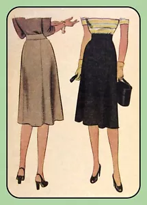 FALDA Misses 6-Gore debajo de la rodilla RARA McCall 6555 De colección 1946 Patrón de costura - Imagen 1 de 3