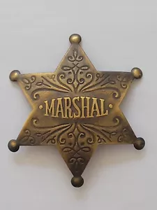 Insignia de filigrana Estrella de latón liso Marshal coleccionable occidental salvaje oeste 3" insignia I - Imagen 1 de 2