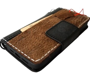 Genuine Leather Case fo Galaxy s22 S23 S24 S25 Ultra Wallet Note s21 s 25 Black - Picture 1 of 9