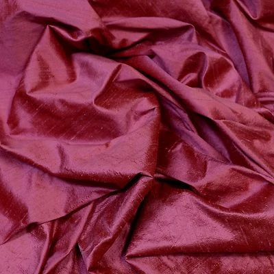 Iridescent Raspberry Dupioni 100% Silk Fabric, 44" Wide, By The Yard (S-231) - Image 1 of 4