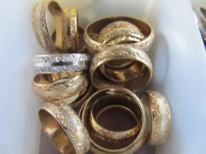 1 Stck. Herren 10k Gold gefüllt Hochzeit Mode Ring Hergestellt in USA Größe 4 5 6 7 8 12 - Bild 1 von 2