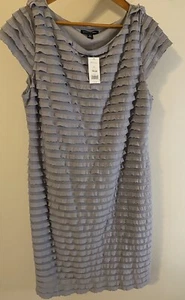 Banana Republic Etuikleid Damen XL grau Rüschen gefüttert Party Hochzeit Business - Bild 1 von 8