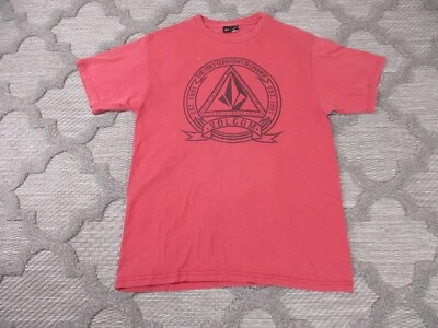 Vintage Volcom Shirt Mens Medium Red Center Chest Logo Print Short Sleeve - Image 1 of 4