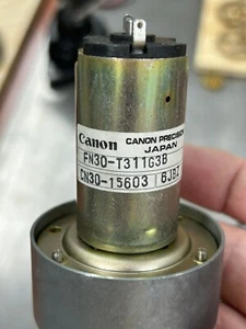 QTY 1 REVERSIBLE CANON GEAR MOTOR 12  VOLTS DC 6MM SHAFT FROM PHOTOCOPIER 67 RPM - Picture 1 of 21