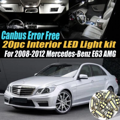 20Pc Error Free White Interior LED Light Kit for 2008-2012 Mercedes-Benz E63 AMG — 第 1/4 张图片