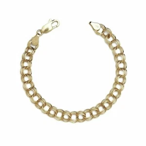 Bracciale in oro giallo 10 kt con ciondolo cavo leggero (0,3") - Foto 1 di 1