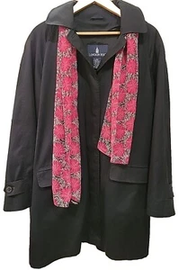 London Fog Women's Coat Size Large Black Hooded Full Zip Lined - Picture 1 of 17