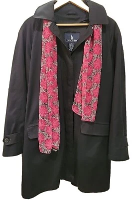 London Fog Women's Coat Size Large Black Hooded Full Zip Lined - Image 1 of 4