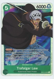 Carta inglese One Piece TCG Trafalgar Law OP01-047 SR Romance Dawn quasi nuova - Foto 1 di 1