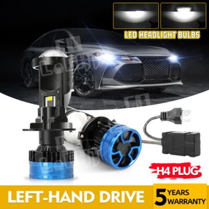 2X H4 9003 Bi-LED Mini Projector Lens Headlight Bulbs Hi/Lo 50000LM Retrofit LHD - Picture 1 of 13