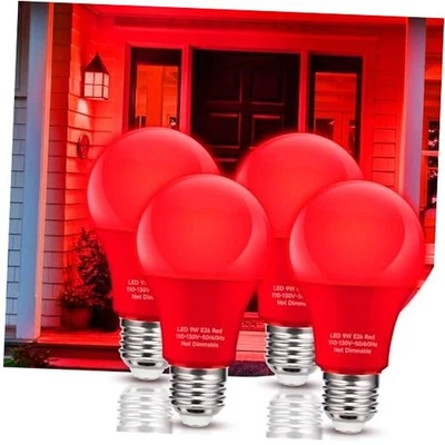 Bombillas LED Exterior, 9W Equivalente 60W, E26 Base Media A19 Decorativas Rojo Foto 1 de 4